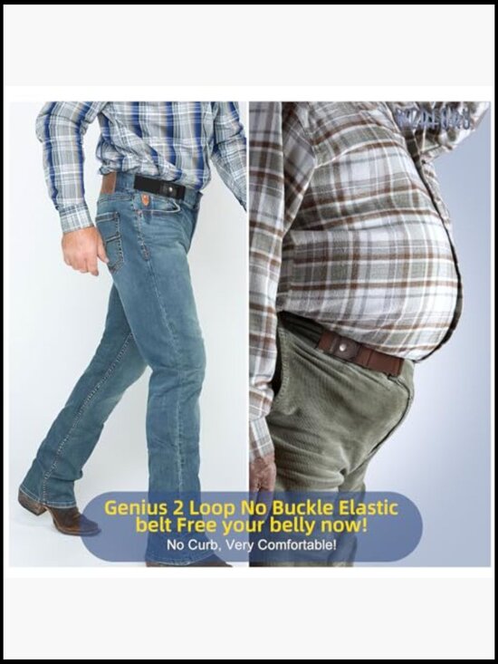 Elastic No Buckle Belt 2 Loop Adjustable Side Belt for Pants main image 5
